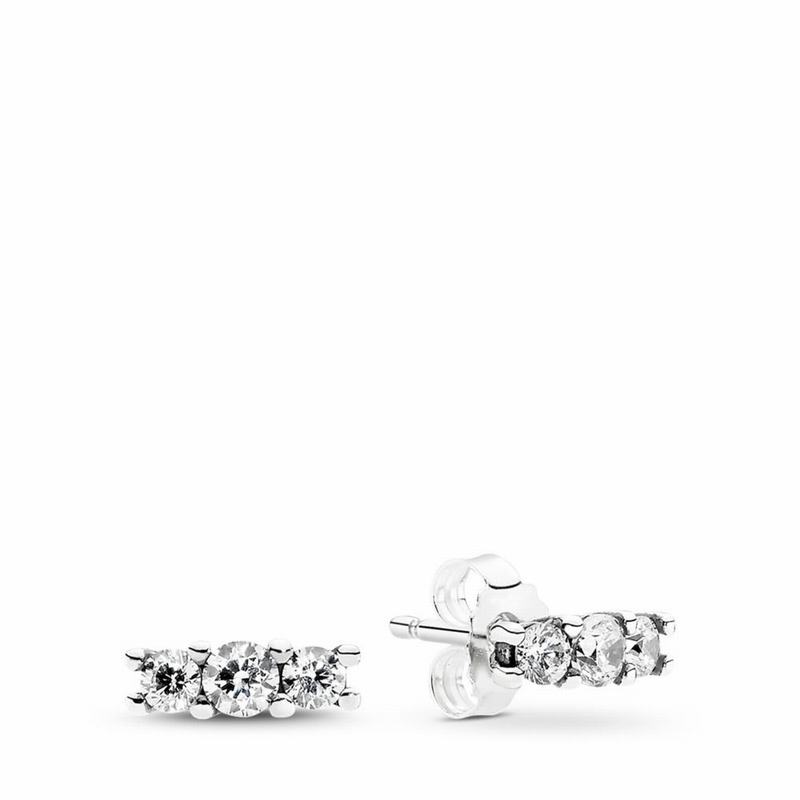 Pandora Australia Sparkling Elegance Stud Earrings - Sterling Silver | ZVLQYF694